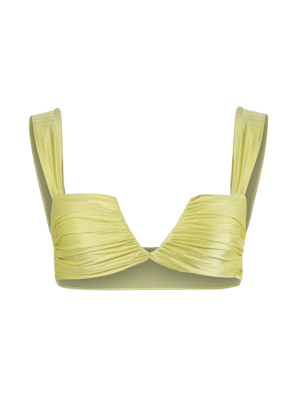 Divino Seas Ana de Bretaña Sunny Lime Bikini Top Large Ruched Textured Swim